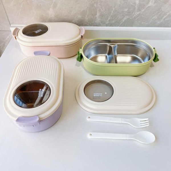 Bonbox Stainless Steel Thermal Lunch Box – Leakproof (Random Color)