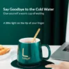 Ceramic Coffee Cup With Automatic Heating Pad | Only In Green Color.