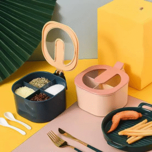 Modern Spice Kit – 1000 Ml – 4 Grid Spice Jar (Random Color)