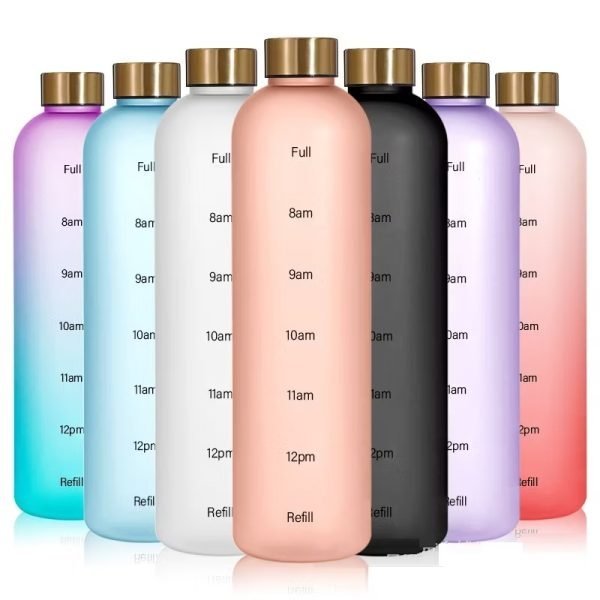 Motivational Water Bottle 32oz Reusable Plastic Drinking Bottle