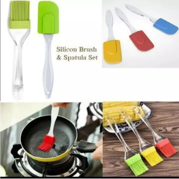 Silicone-Brush-Spatula-Set-1.webp Silicone Brush & Spatula Set – Pastry Tools ( Random Color )