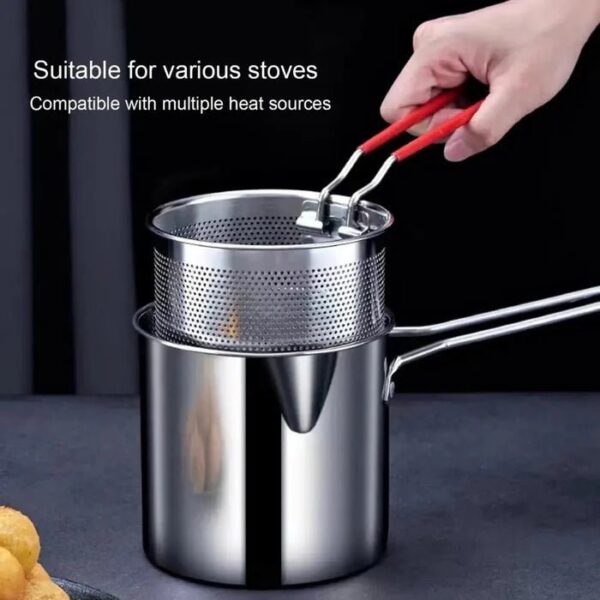 Stainless Steel Deep Fryer Pot – 1200ml Capacity