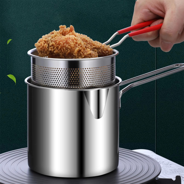 Stainless Steel Deep Fryer Pot – 1200ml Capacity