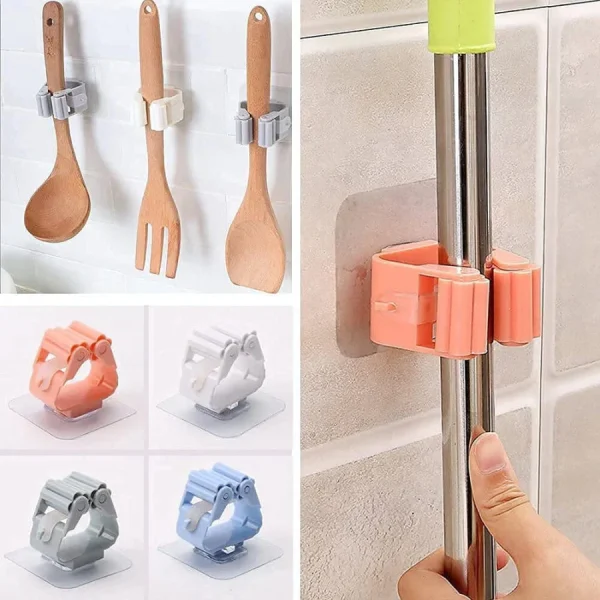 1-pc-mop-and-broom-self-adhesive-holder-wall-mount-magic-hanger-organizer-cleaning-tools-storage-mop-rack-random-color - 1 1 Pc Mop And Broom Self Adhesive Holder Wall Mount Magic Hanger Organizer Cleaning Tools Storage Mop Rack (Random Color)