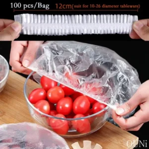 100pc Disposable Cling Film Cover Household Refrigerator Food Fruit Preservation Cover Dust-proof Plastic Fresh-Keeping Cover