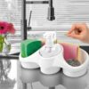 3 In 1 Soap Dispenser And Sponge Holder Sponge Holder For Kitchen - Plastic - 1 Pc (Random Color )
