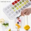 32 Grid Silicone Ice Cube Tray With Lid Cover (Random Color)
