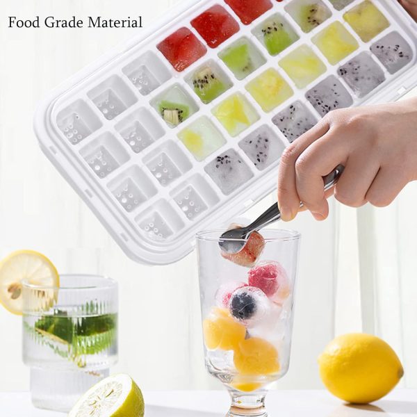 32-grid-silicone-ice-cube-tray-with-lid-cover-random-color - 5 32 Grid Silicone Ice Cube Tray With Lid Cover (Random Color)
