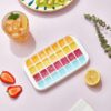 32 Grid Silicone Ice Cube Tray With Lid Cover (Random Color)
