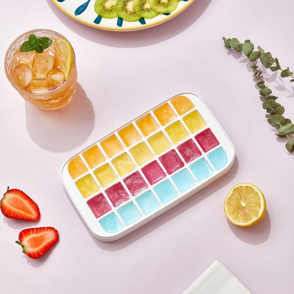 32-grid-silicone-ice-cube-tray-with-lid-cover-random-color - 6 32 Grid Silicone Ice Cube Tray With Lid Cover (Random Color)