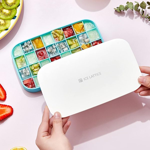 32-grid-silicone-ice-cube-tray-with-lid-cover-random-color - 7 32 Grid Silicone Ice Cube Tray With Lid Cover (Random Color)