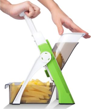 4 In 1 Vegetable Cutter Chopper Adjustable Multi-Function Drum Cutter Vertical Vegetable Cutter Kitchen Shredder Grater Artifact (Random Color)