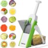 4 In 1 Vegetable Cutter Chopper Adjustable Multi-Function Drum Cutter Vertical Vegetable Cutter Kitchen Shredder Grater Artifact (Random Color)
