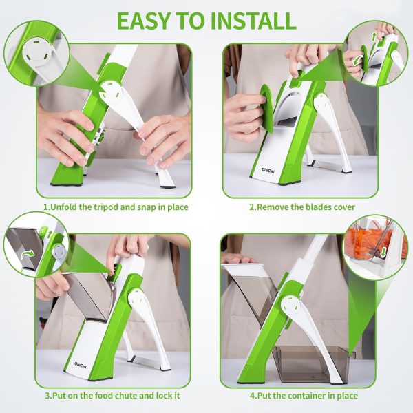 4 In 1 Vegetable Cutter Chopper Adjustable Multi-Function Drum Cutter Vertical Vegetable Cutter Kitchen Shredder Grater Artifact (Random Color)