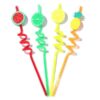 4pcs-cartoon-lime-lemon-pineapple-watermelon-plastic-spiral-drinking-straws-children-random-color - 5 4pcs Cartoon Lime Lemon Pineapple Watermelon Plastic Spiral Drinking Straws Children (Random Color)
