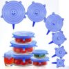 6pcs / set Silicone Lid Spill Stopper Universal Silicone Suction Lid-bowl Pan Silicone Cover Kitchen Pan Lids Cover Stopper Tools