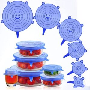 6pcs / set Silicone Lid Spill Stopper Universal Silicone Suction Lid-bowl Pan Silicone Cover Kitchen Pan Lids Cover Stopper Tools