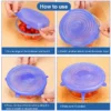 6pcs / set Silicone Lid Spill Stopper Universal Silicone Suction Lid-bowl Pan Silicone Cover Kitchen Pan Lids Cover Stopper Tools