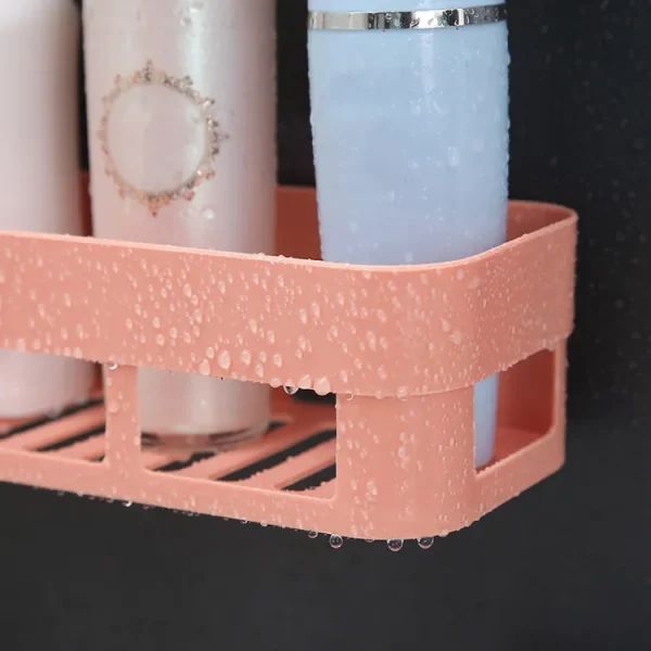 1 Pcs Bathroom Shelf Bathroom Adhesive Storage Rack Kitchen Home Decoration (Random Color )