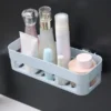 1 Pcs Bathroom Shelf Bathroom Adhesive Storage Rack Kitchen Home Decoration (Random Color )
