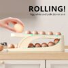 Egg Organizer Automatic Scrolling Egg Rack, Double Layer Egg Storage Tray (Random Colors)