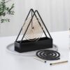 Mosquito Coil Holder Incense Burner Decorative Ornament Craft Triangle (Black)