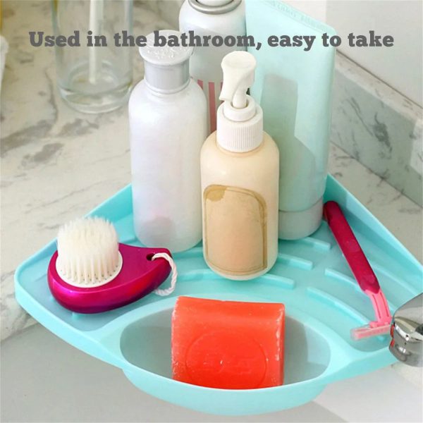multi-purpose-triangular-sink-drain-rack-soap-rag-dishcloth-holder-kitchen-bathroom-sink-corner-storage-basket-sponge-holderrandom-color - 3 Multi-purpose Triangular Sink Drain Rack Soap Rag Dishcloth Holder Kitchen Bathroom Sink Corner Storage Basket Sponge Holder (Random Color)