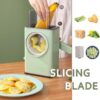 Multifunctional Manual Rotary Vegetable Cutter | Cheese Grater With Handle Durable Mandolin Slicer With Suction Base | 3 In 1 Interchangeable Blades