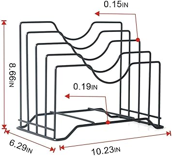 Multifunctional Pot, Useful Dish Rack, Lid Holder - Metal (Black)