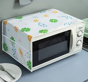 Oven Cover Kitchen Microwave Cover Waterproof Oil Dust Double Pockets Microwave Oven Cover (Random Design)