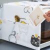 Oven Cover Kitchen Microwave Cover Waterproof Oil Dust Double Pockets Microwave Oven Cover (Random Design)