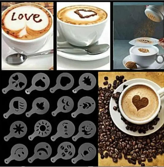 pack-of-16-silicone-coffee-art-stencil-3 - 1 Pack Of 16 Silicone Coffee Art Stencil
