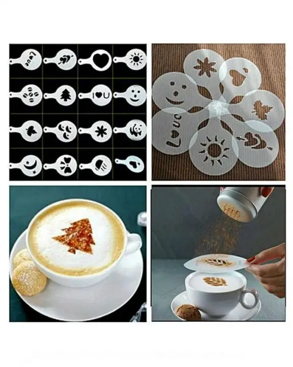 pack-of-16-silicone-coffee-art-stencil-3 - 4 Pack Of 16 Silicone Coffee Art Stencil