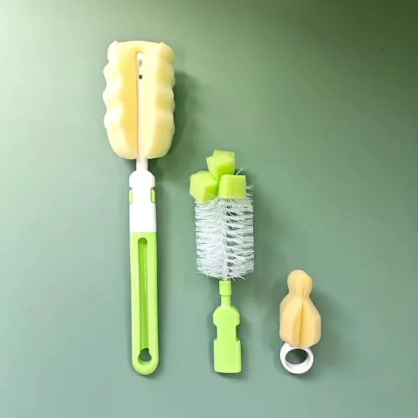 pack-of-3-baby-bottle-and-teat-brush-set-with-changeable-endings-bottle-sponge-straw-and-pacifier-random-color - 1 Pack Of 3 - Baby Bottle And Teat Brush Set With Changeable Endings | Bottle, Sponge, Straw, And Pacifier (Random Color)