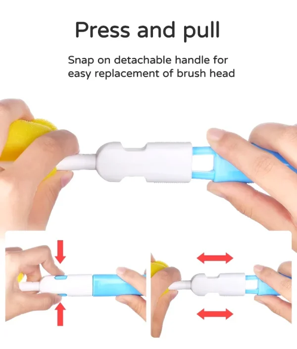 pack-of-3-baby-bottle-and-teat-brush-set-with-changeable-endings-bottle-sponge-straw-and-pacifier-random-color - 3 Pack Of 3 - Baby Bottle And Teat Brush Set With Changeable Endings | Bottle, Sponge, Straw, And Pacifier (Random Color)