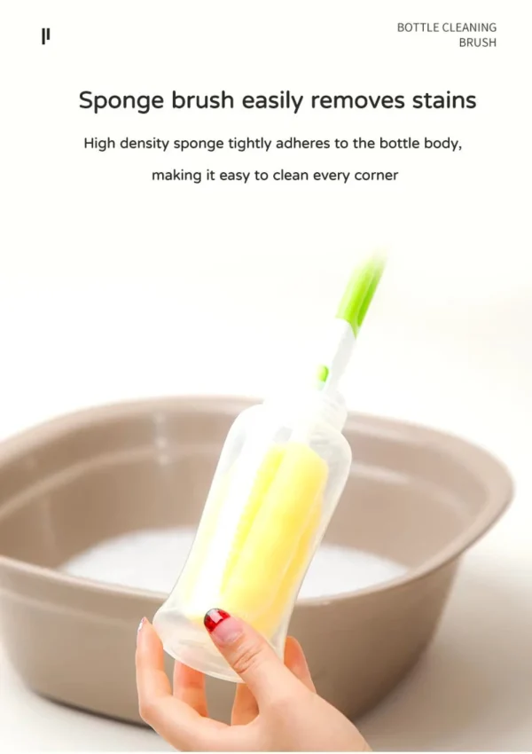 pack-of-3-baby-bottle-and-teat-brush-set-with-changeable-endings-bottle-sponge-straw-and-pacifier-random-color - 6 Pack Of 3 - Baby Bottle And Teat Brush Set With Changeable Endings | Bottle, Sponge, Straw, And Pacifier (Random Color)