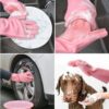 Pair Of Silicone Washing Full Finger Gloves For Home & Kitchen (Random Color)