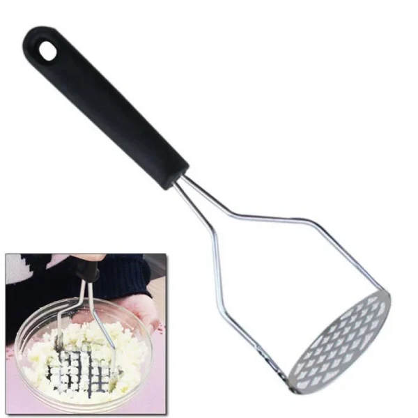 Potato Masher Stainless Steel Manual Kitchen Vegetable Ricer Fruit Banana Egg Crusher Tool (Random Color)