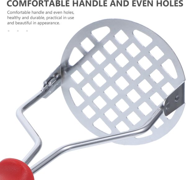 Potato Masher Stainless Steel Manual Kitchen Vegetable Ricer Fruit Banana Egg Crusher Tool (Random Color)