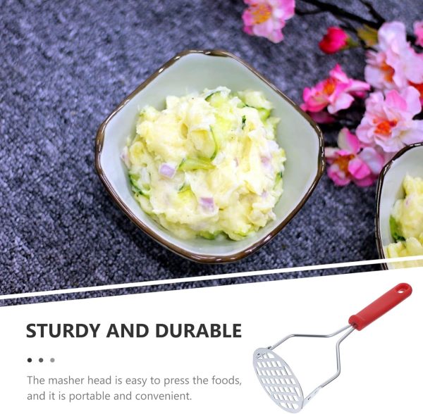 Potato Masher Stainless Steel Manual Kitchen Vegetable Ricer Fruit Banana Egg Crusher Tool (Random Color)