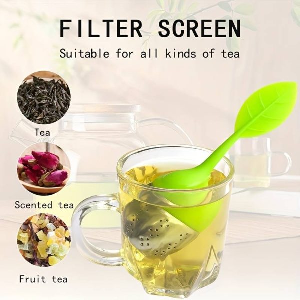 Silicone Tea Infuser | Stainless Steel Strainer Drip Tray Included (Random Color)