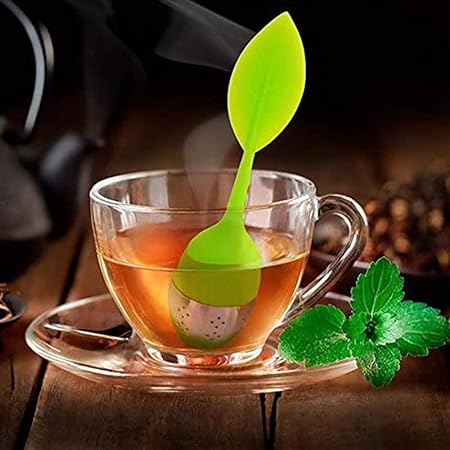 Silicone Tea Infuser | Stainless Steel Strainer Drip Tray Included (Random Color)