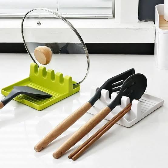 Spoon Rest (Plastic) - Kitchen Utensil Rest (Random Color)