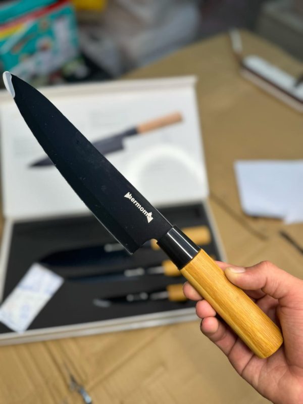 Thermomixer 4-piece Japanese Knife Set – Self-sharpening Blades With Wooden Handles