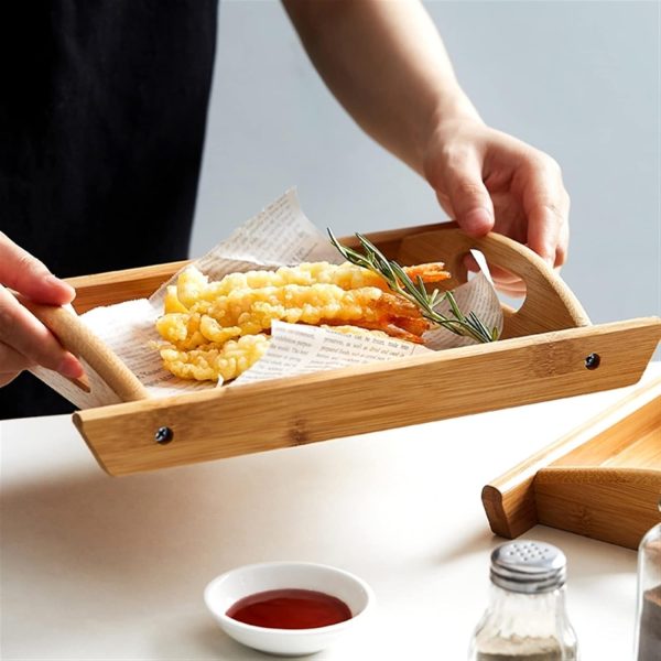 3 Pcs Wooden Serving Tray Set – Durable Multi-Purpose Kitchen & Home Trays