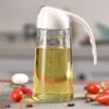 Glass Oil Bottle & Dispenser Jug – 450ml Dual-Purpose Oil Pourer & Sprayer (Random Color)