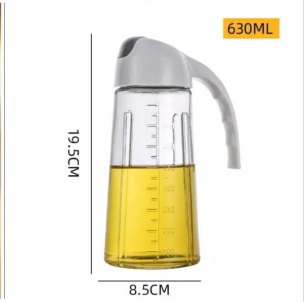 Glass Oil Bottle & Dispenser Jug – 450ml Dual-Purpose Oil Pourer & Sprayer (Random Color)