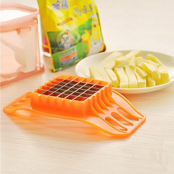 Multifunctional Potato Cutter & French Fry Maker – Stainless Steel Vegetable Slicer (Random Color)