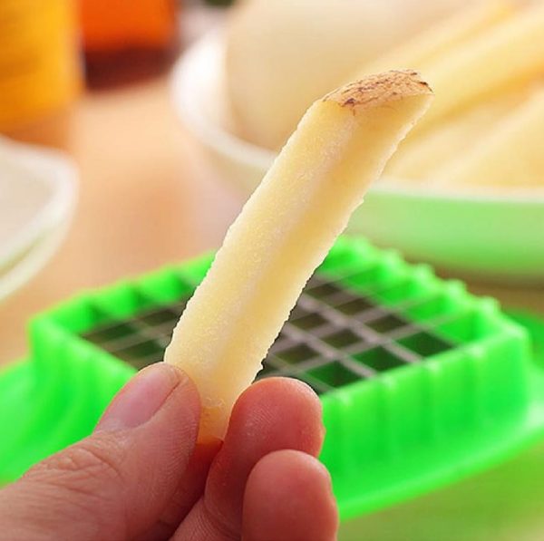 Multifunctional Potato Cutter & French Fry Maker – Stainless Steel Vegetable Slicer (Random Color)