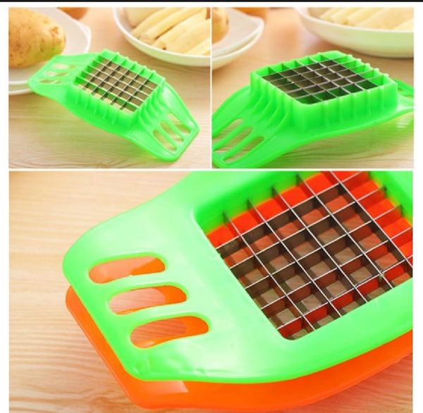 Multifunctional Potato Cutter & French Fry Maker – Stainless Steel Vegetable Slicer (Random Color)